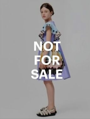 Molo Lavender Multicolor Ruffle Hem Girls' Caty Dress 7/8 EU